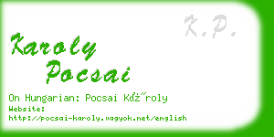 karoly pocsai business card